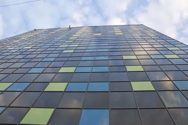 Pre And-Post Retrofit Airtightness Test Results In Winnipeg, Manitoba 4 Facade of 363 broadway in winnipeg, manitoba