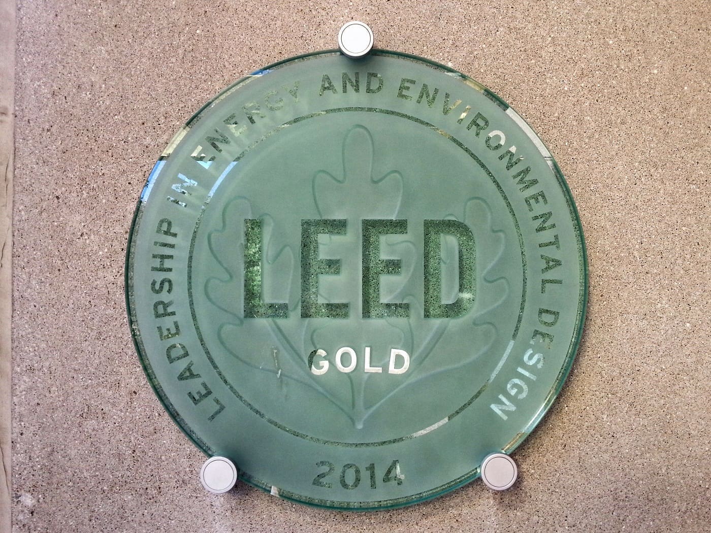 Leed gold plaque, 2014 - registered leed products in the world