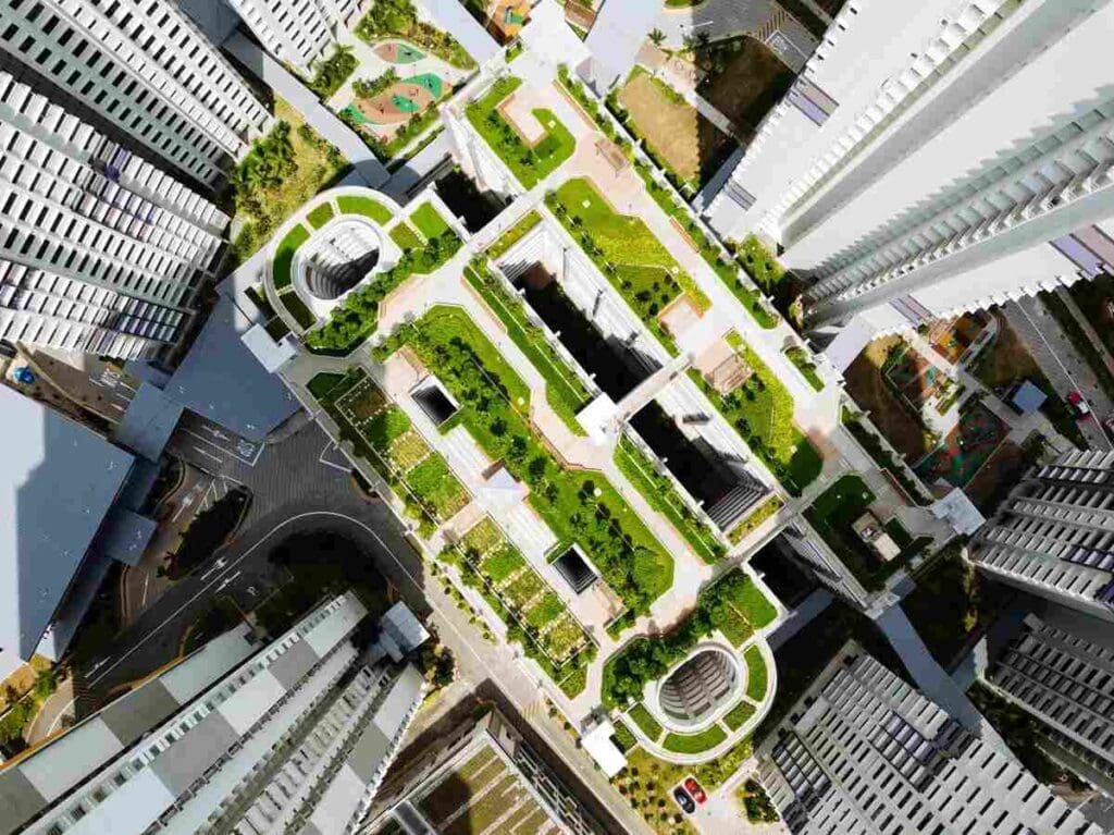 Green roof building city