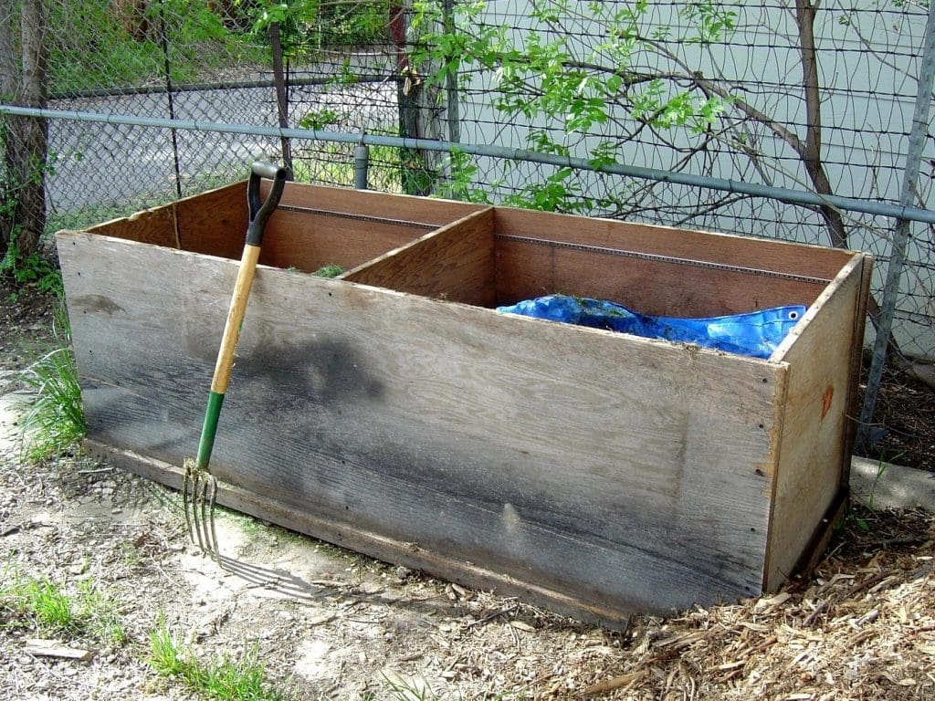 Double-sided compost bin. Photo from pixnio.