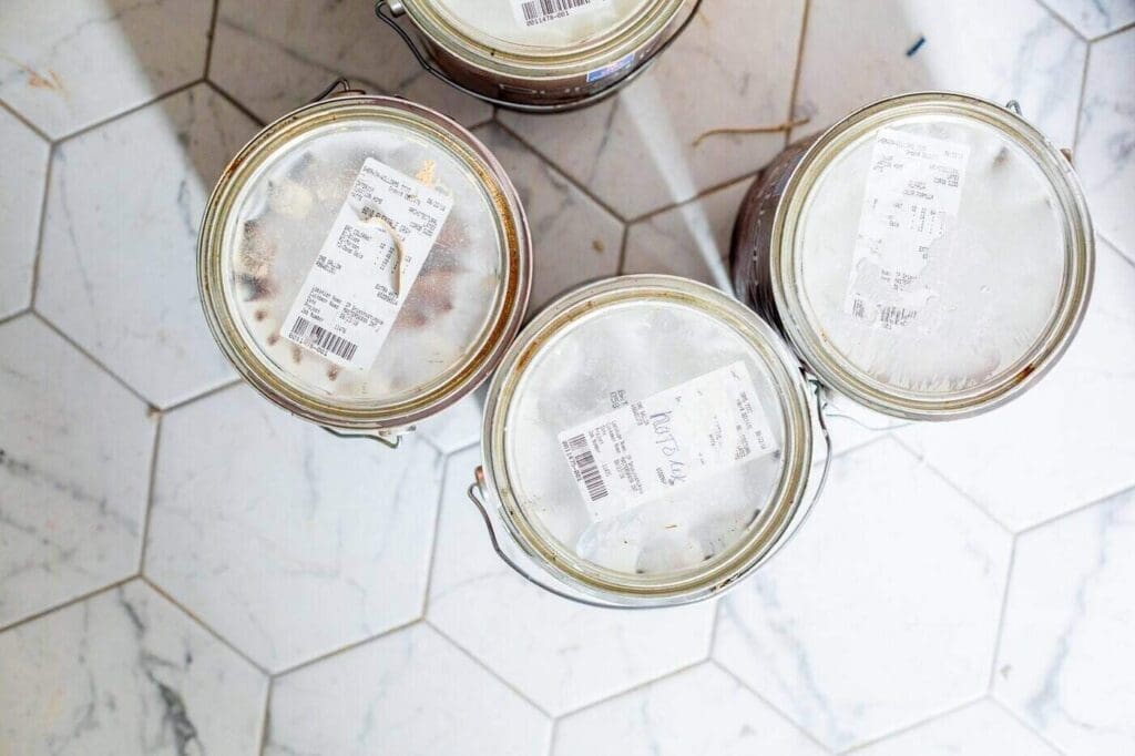 Top view of paint cans - hacks for eco-friendly painting