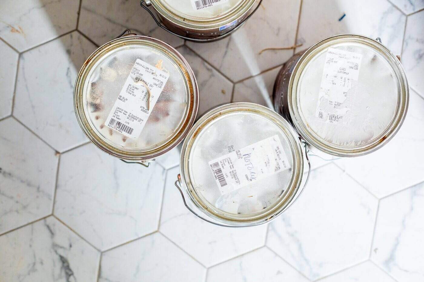 Top view of paint cans - hacks for eco-friendly painting