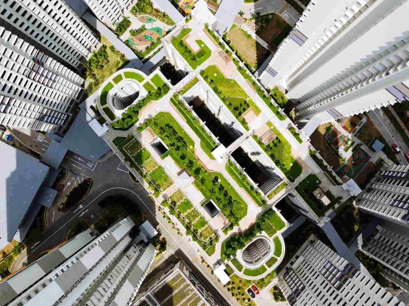 What'S Ahead For The Green Building Sector? New Report Offers A Glimpse 2 Top view of green roof of skyscraper - what is the ecological framework of the city