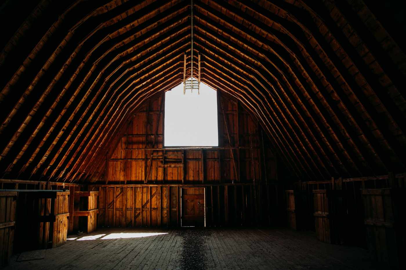 Interior of wooden barn - transform barn into barndominium