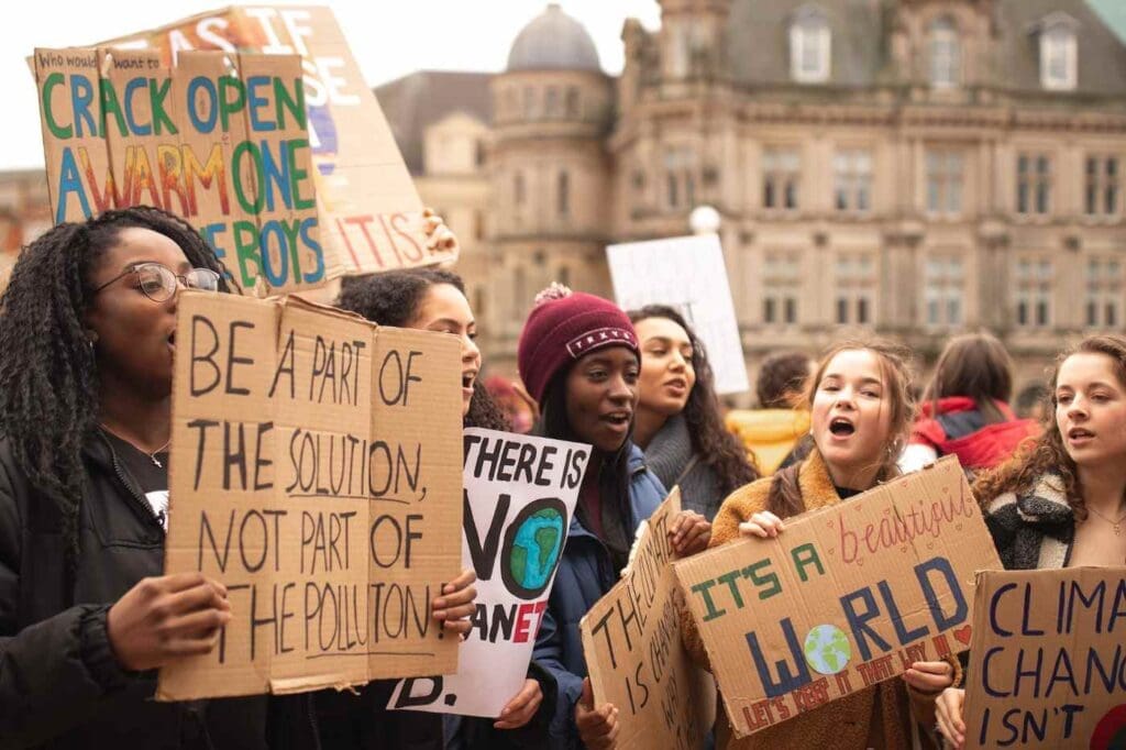 How Green Buildings Can Help Ontario Deal With Climate Change 5 Girls protesting climate change - how green buildings will help ontario deal with climate change