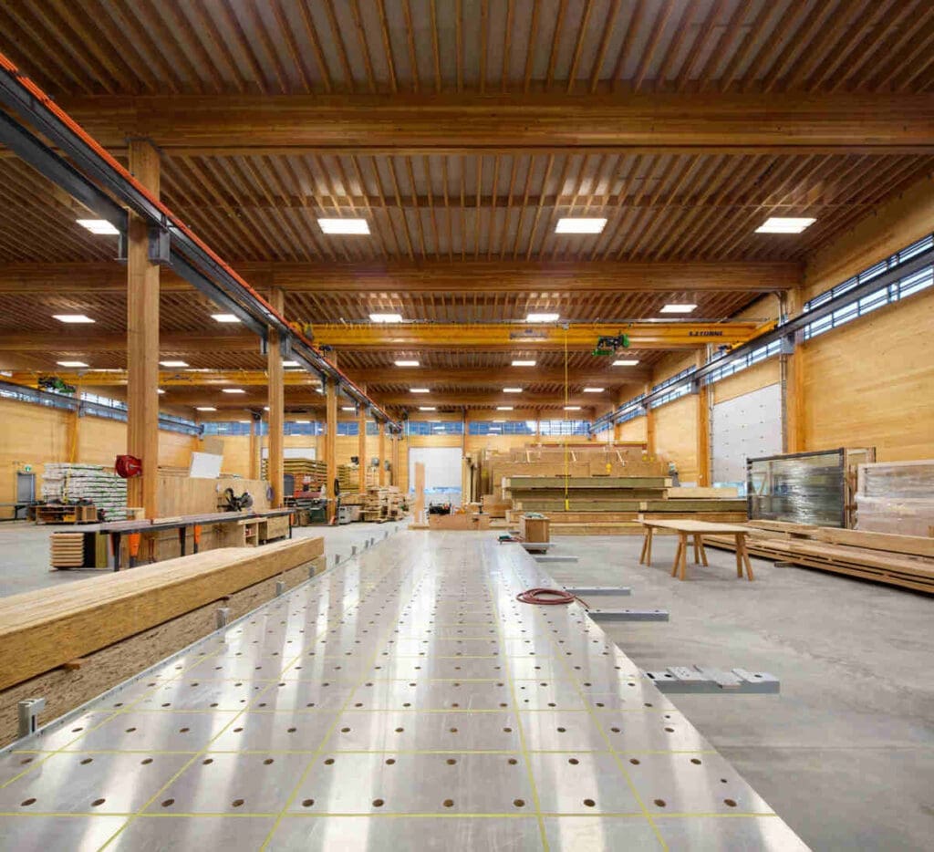 Inside bc passive house factory