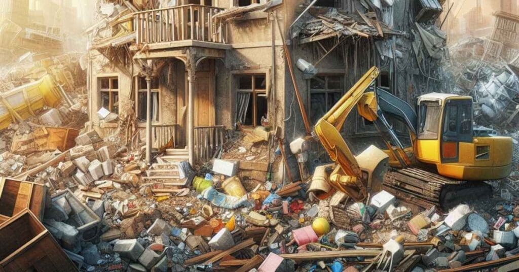 How To Do Construction Waste Removal Right In Green Building 5 House being demolished - waste removal