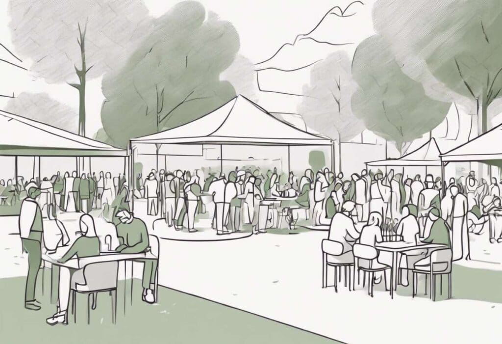 Sustainable Event Marketing: Promoting Green Building Initiatives 3 Community event in park about green building and sustainability