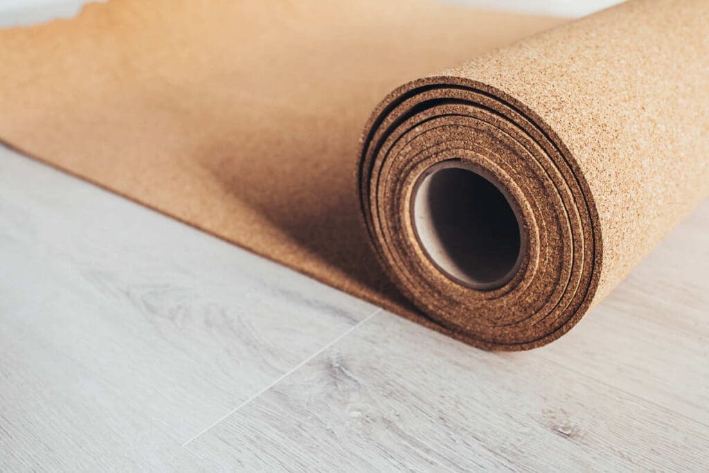 Cork underlayment flooring