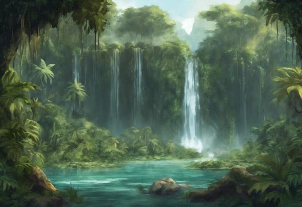 Waterfall in jungle