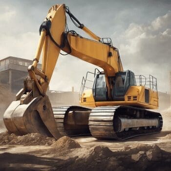 Excavator on construction site