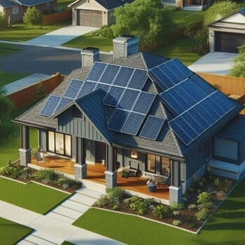 Solar panels on house