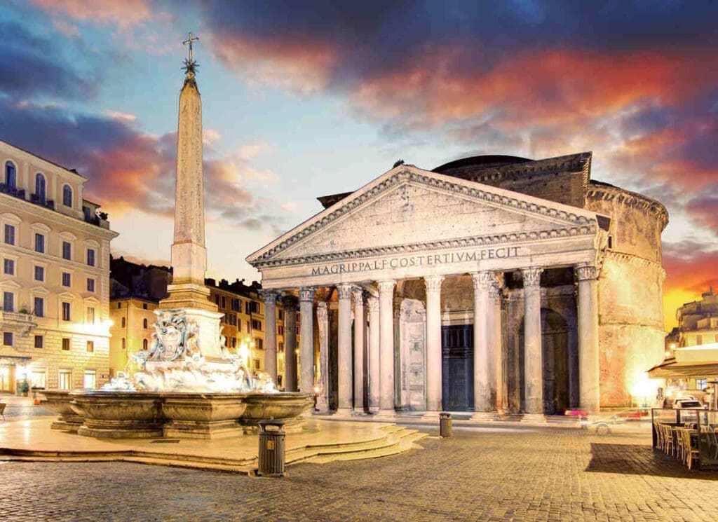 Pantheon in rome, italy - pozzolanic cement - low carbon concrete