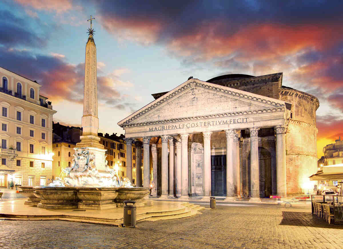 Pantheon in rome, italy - pozzolanic cement - low carbon concrete