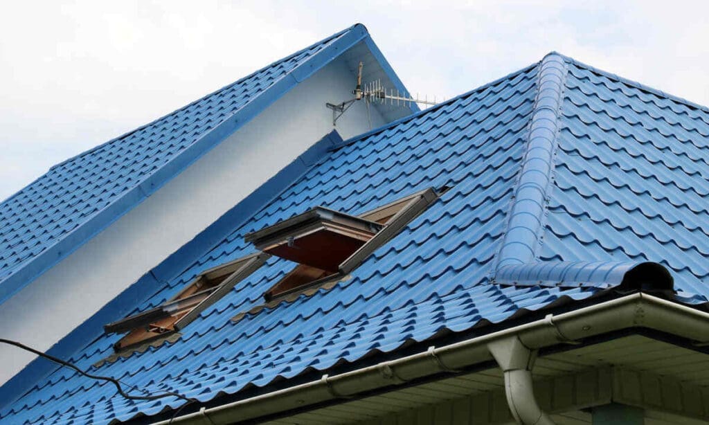Blue roof house metal