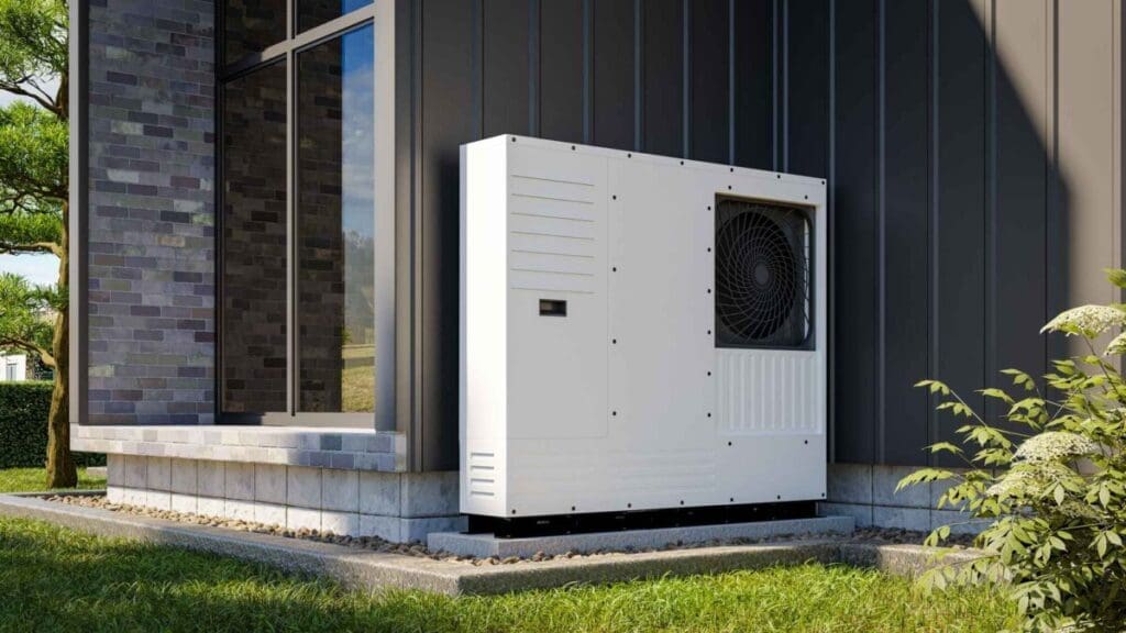 Heat pump outdoors