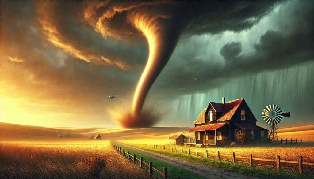 Climate Resilient Building: How To Build For A Sustainable Future 4 Tornado hitting farmhouse