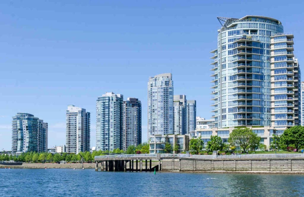 Condos on vancouver skyline