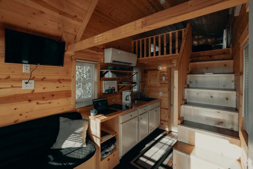 Tiny home wood multifunctional furniture