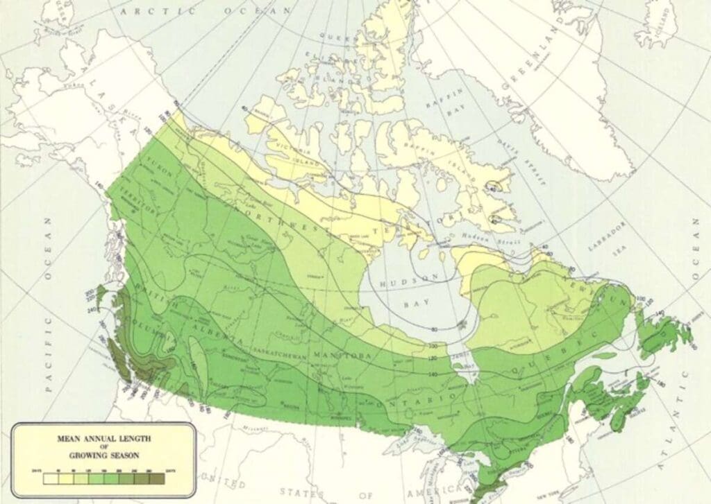 Length growing season canada