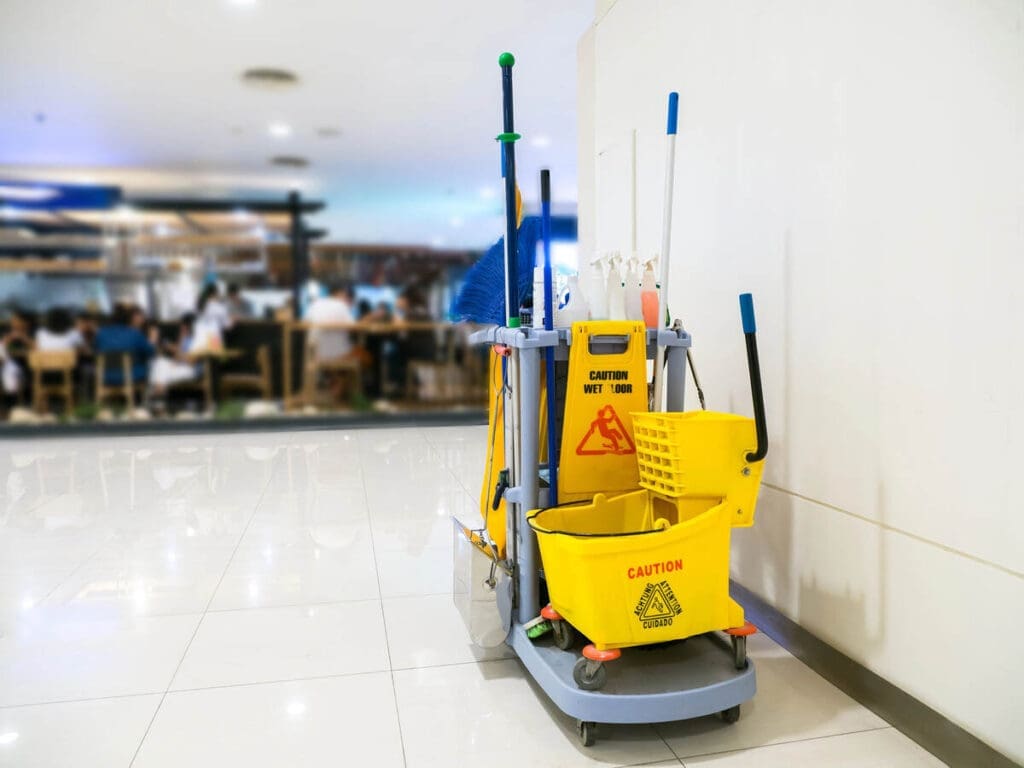 Cleaning supplies in commercial space / retail
