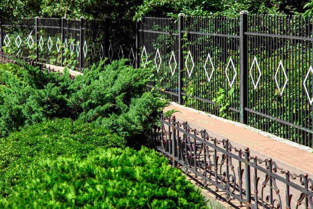 Nice wrought iron fence in garden