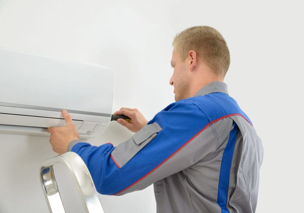 Hvac installing air conditioner