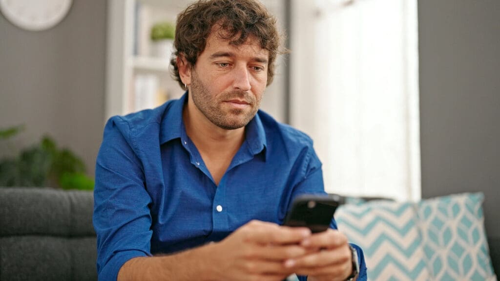 Man using home app