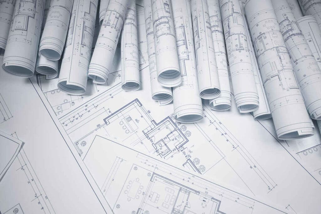 Architectural designs blueprints buildings