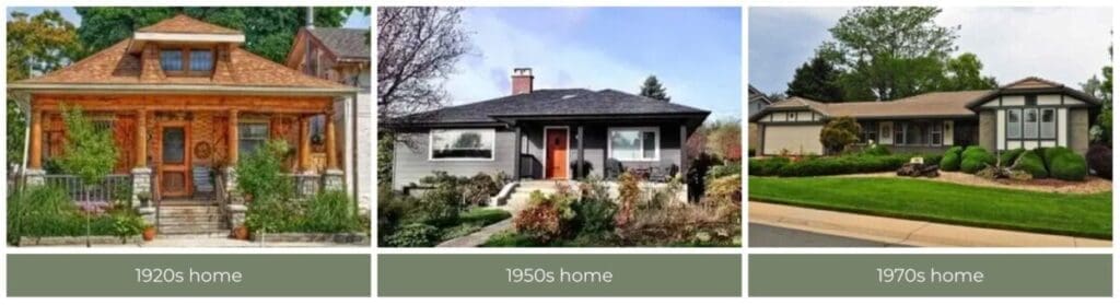 Typical homes styles in canada by time period