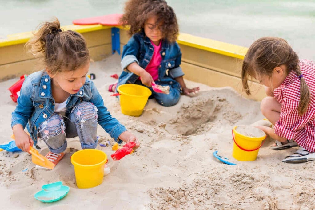 Kids playing in sandbox