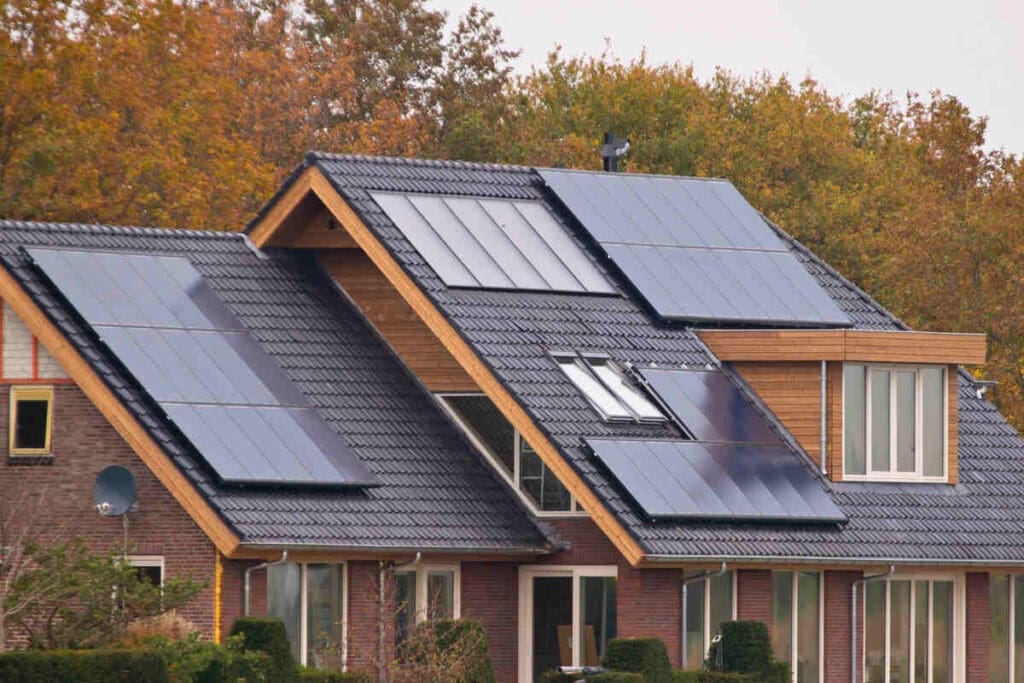 Residential solar panels on house - alberta