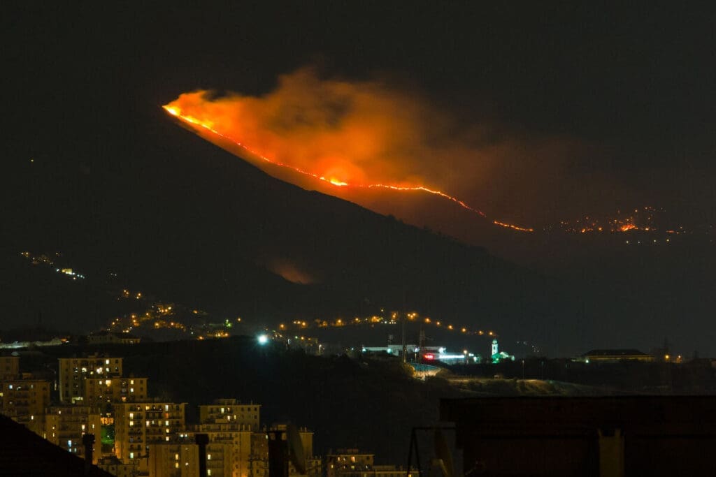 Wildfire on edge of city