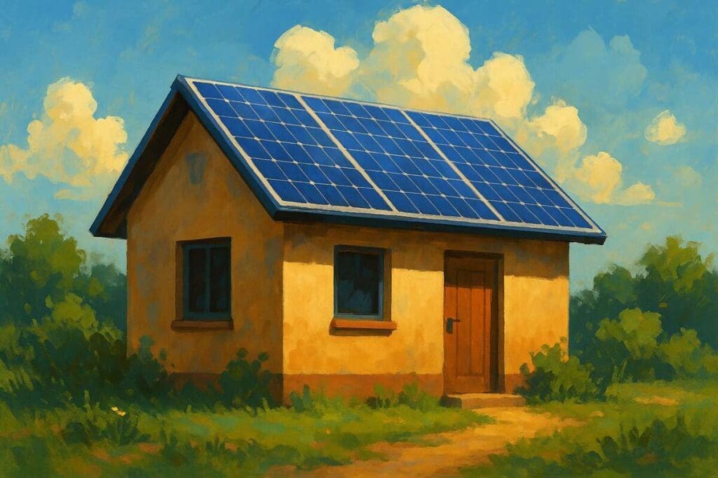 Small solar-powered house