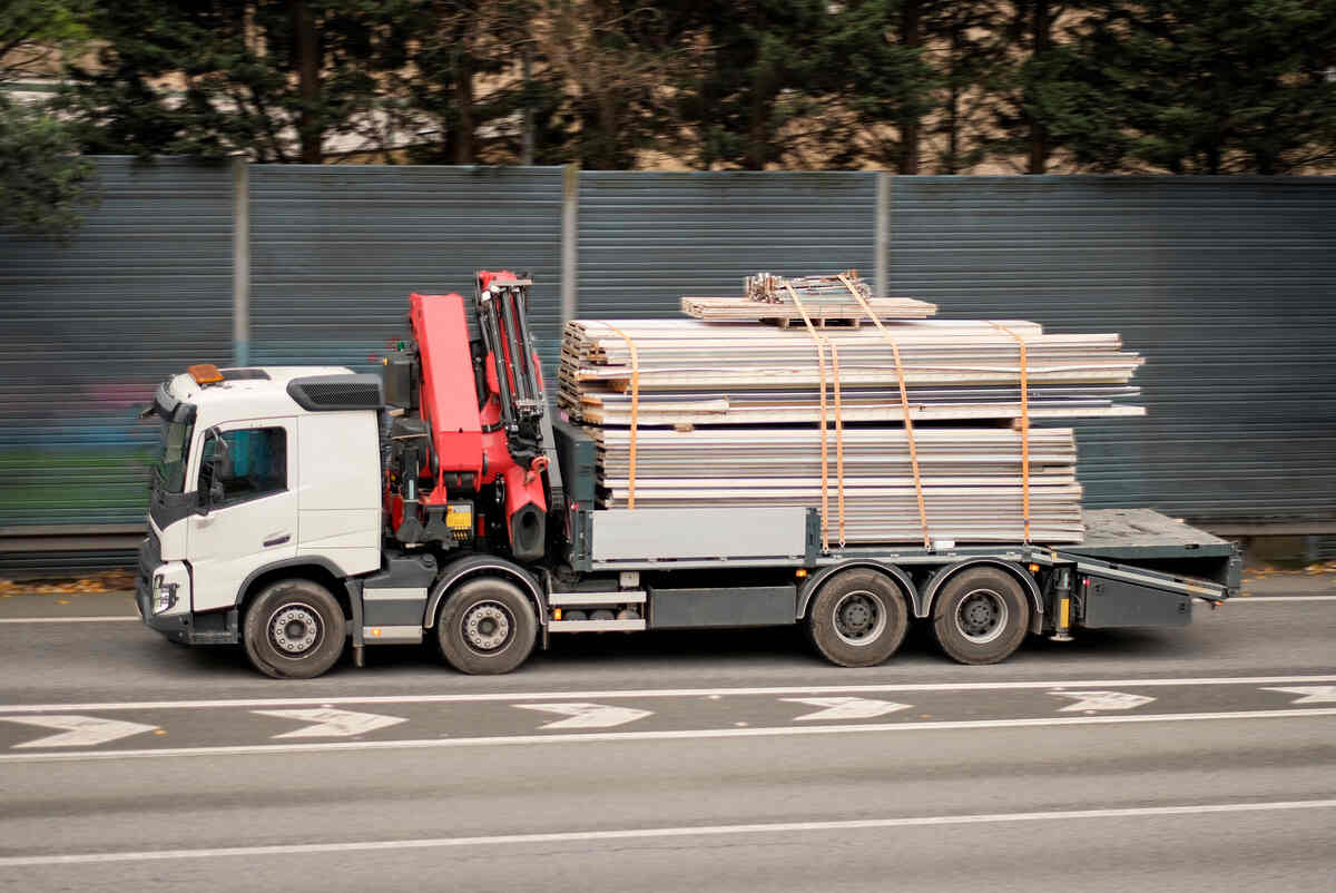 Pipes - construction supplies on truck