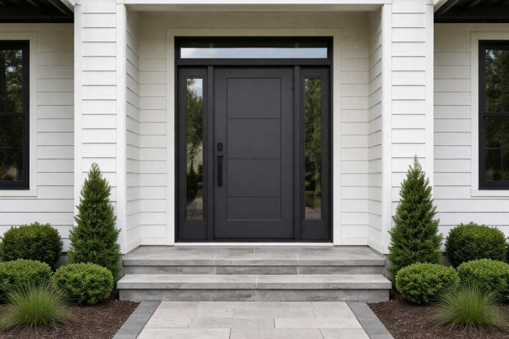 Steel entrance door
