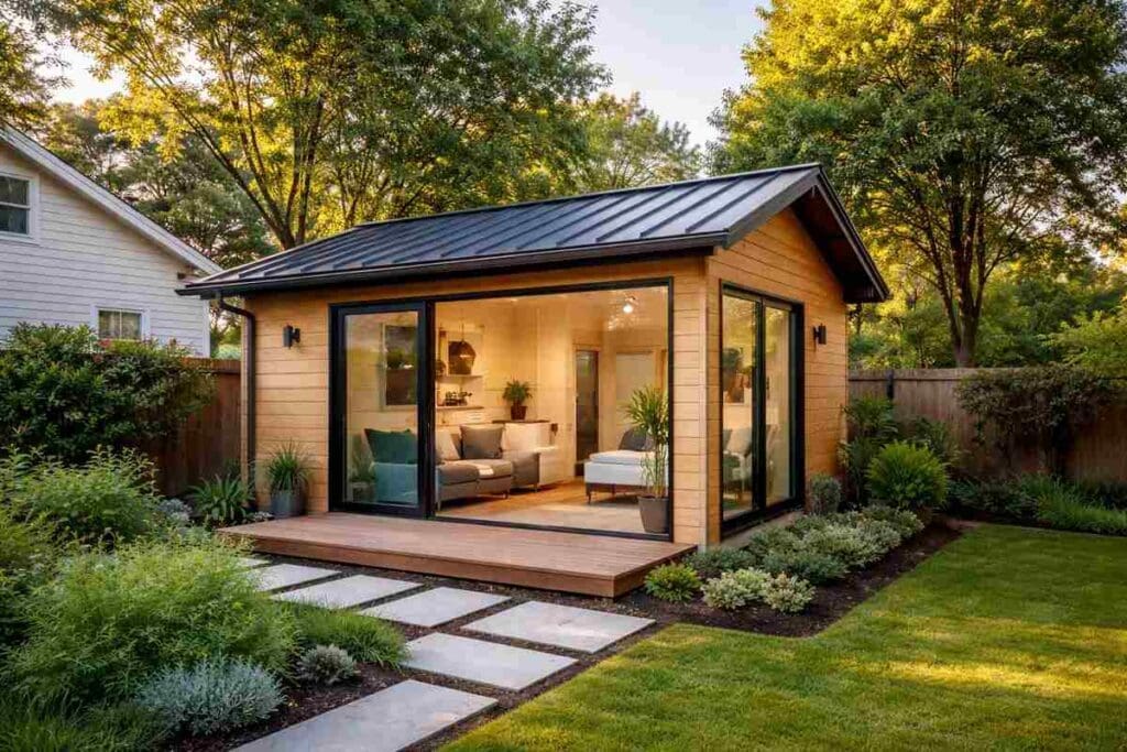 Adu garden suite in backyard