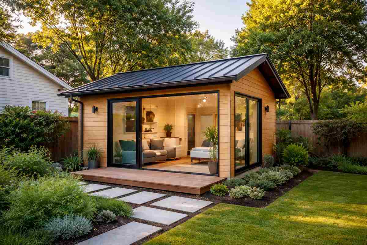 Adu garden suite in backyard