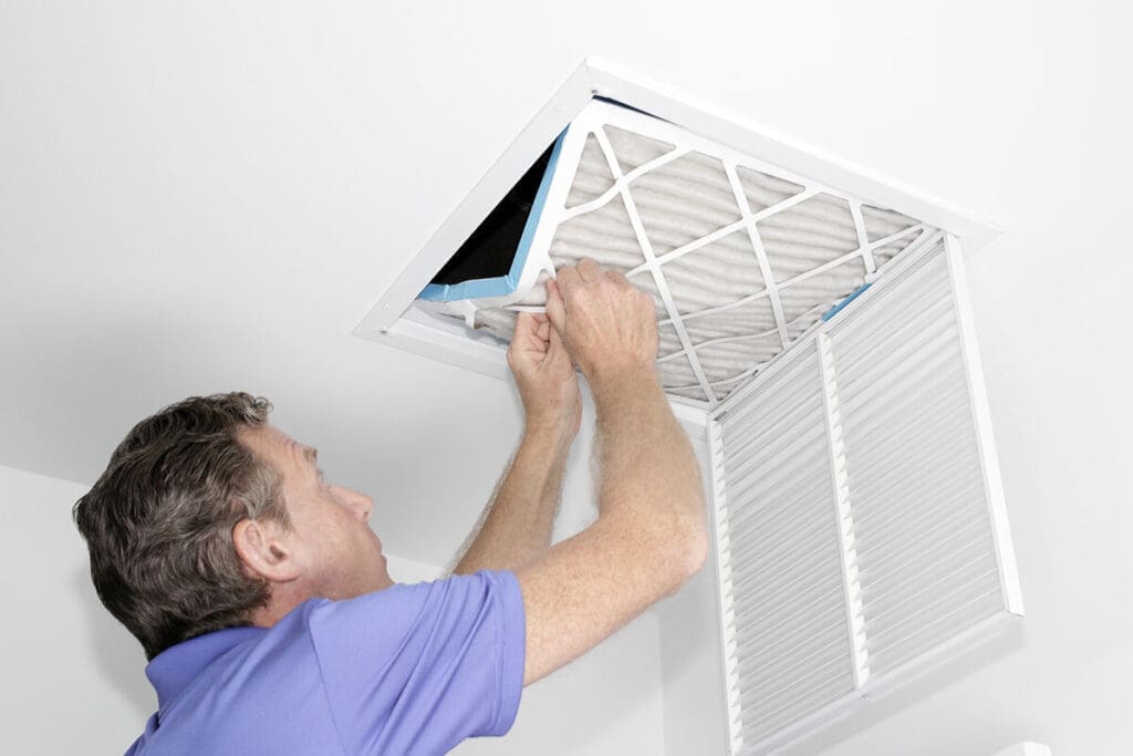 Changing filter of hvac