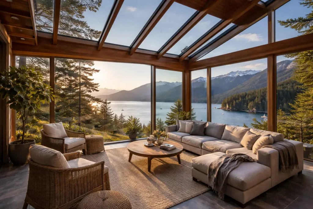 Electrochromic smart windows solarium house