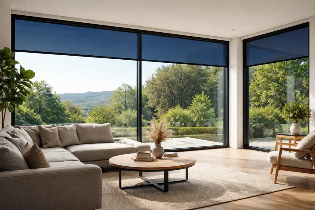 Smart windows in house overlooking nice view