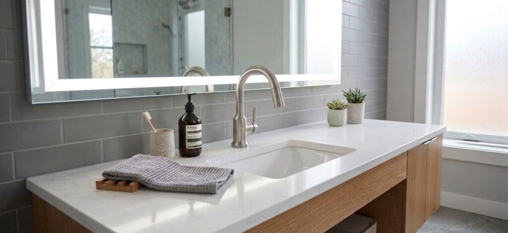 Water detection - smart faucet in bathroom