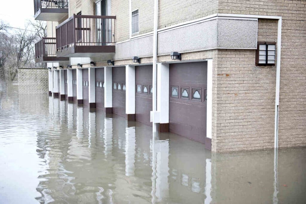 Buildings flooding