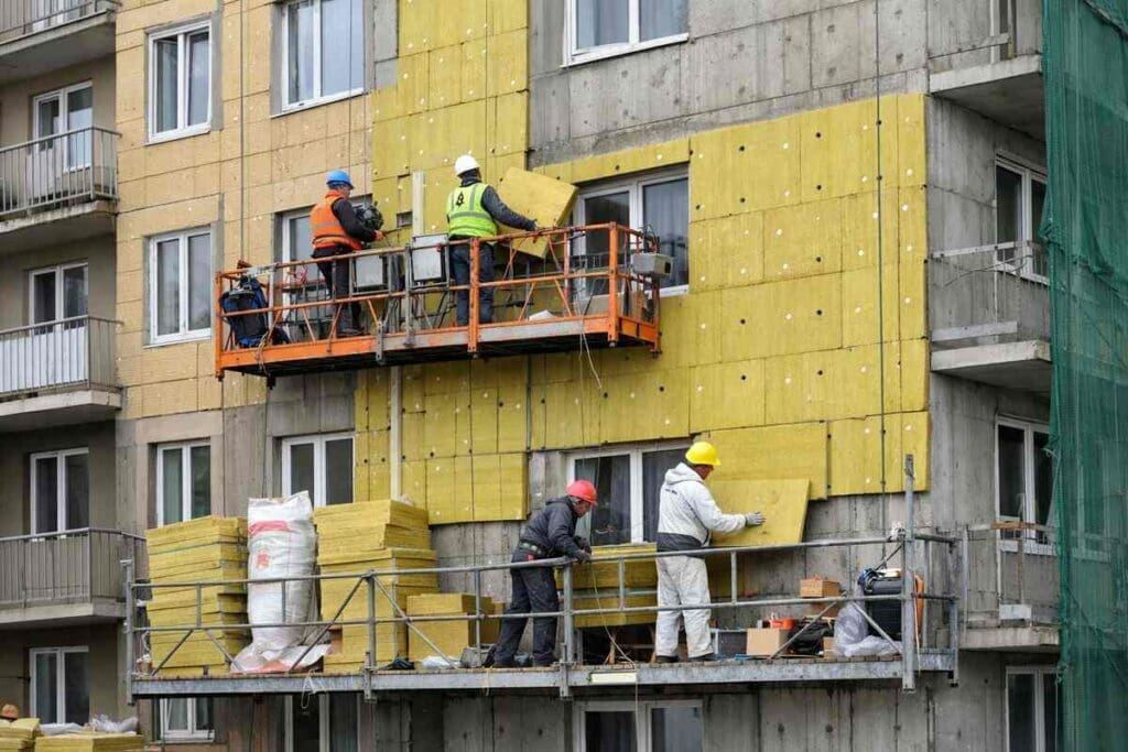 Deep retrofitting of building - installing external insulation