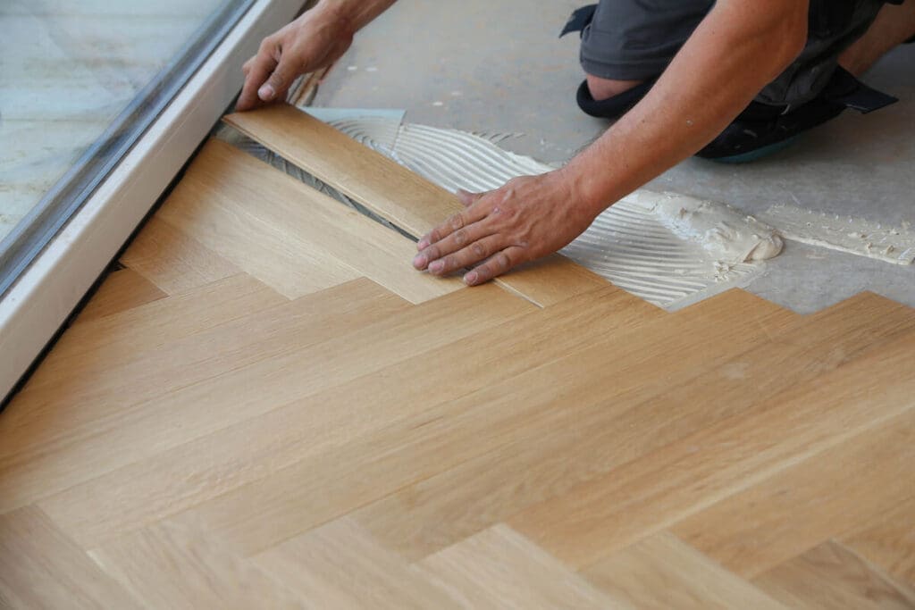 Laying wood flooring