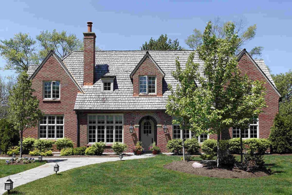 Cedar roof of house