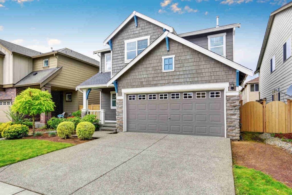 Garage door house