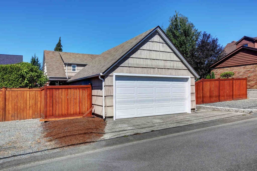 Garage door of house