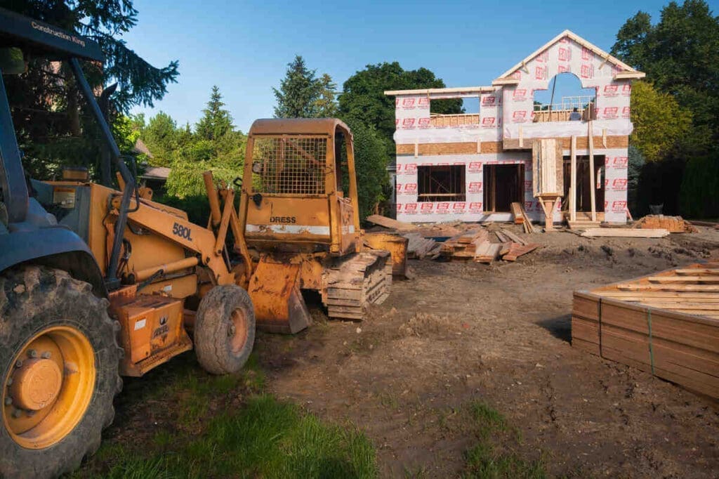 New house being built by builder