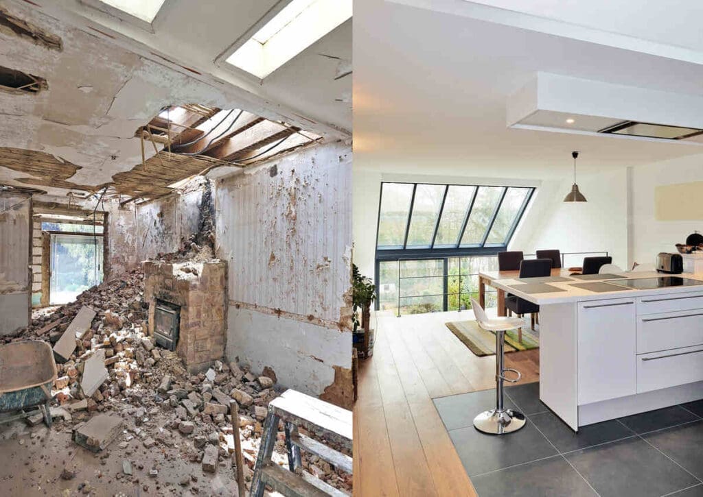Sustainable renovation before and after